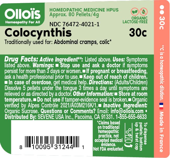 OLLOIS Colocynthis 30c Organic β Lactose-Free, Vegan Homeopathic Medicine | 80 Pellets
