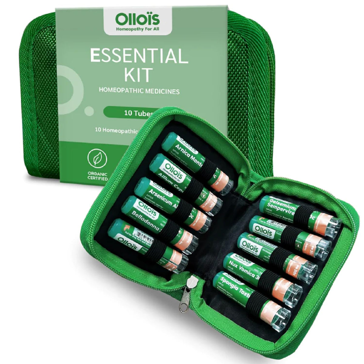 OLLOIS Essential Kit - 10 Organic, Lactose-Free, Vegan Homeopathic Remedies
