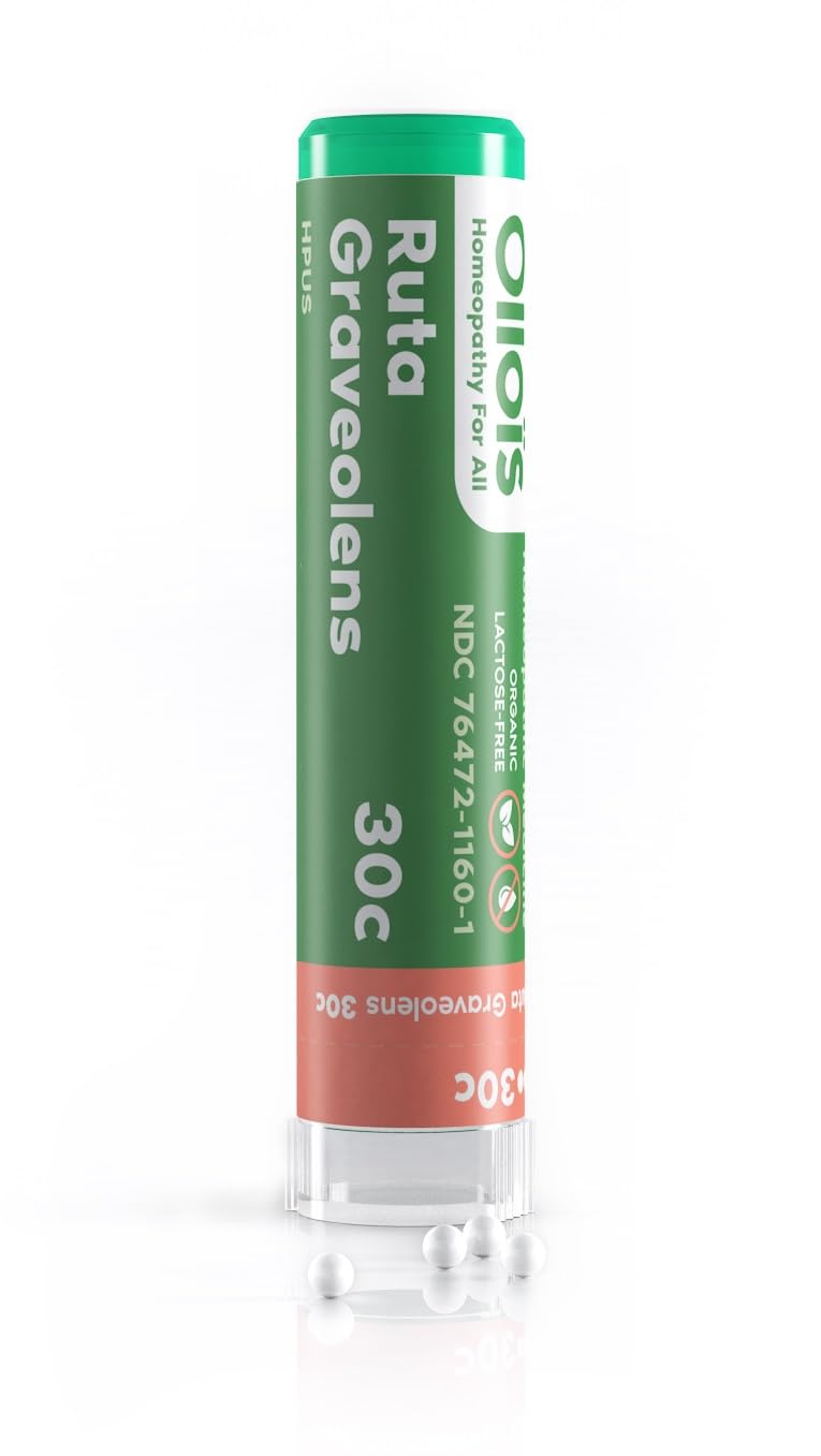 OLLOIS Ruta Graveolens 30c – دواء المعالجة المثلية عضوي وخالٍ من اللاكتوز (80 حبة، عبوة واحدة)