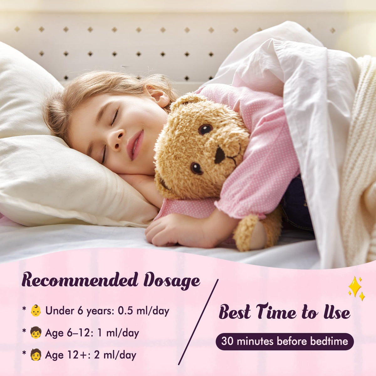 Kids Magnesium Glycinate Sleep Drops with L-Theanine – Melatonin-Free, Raspberry Flavor (30ml)