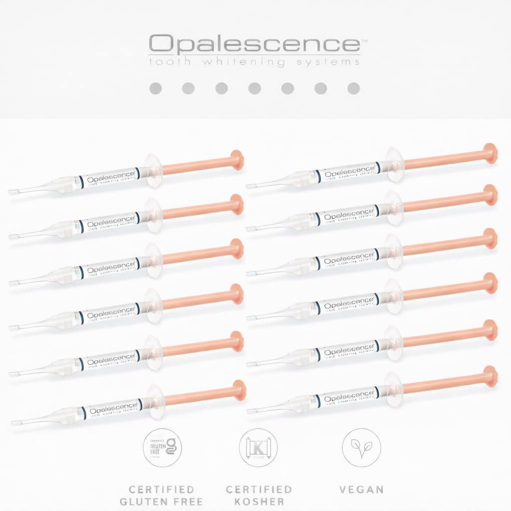 Opalescence 20% PF Gel Syringes Refill Kit (12 Syringes) Carbamide Peroxide – Melon Flavor, Made by Ultradent