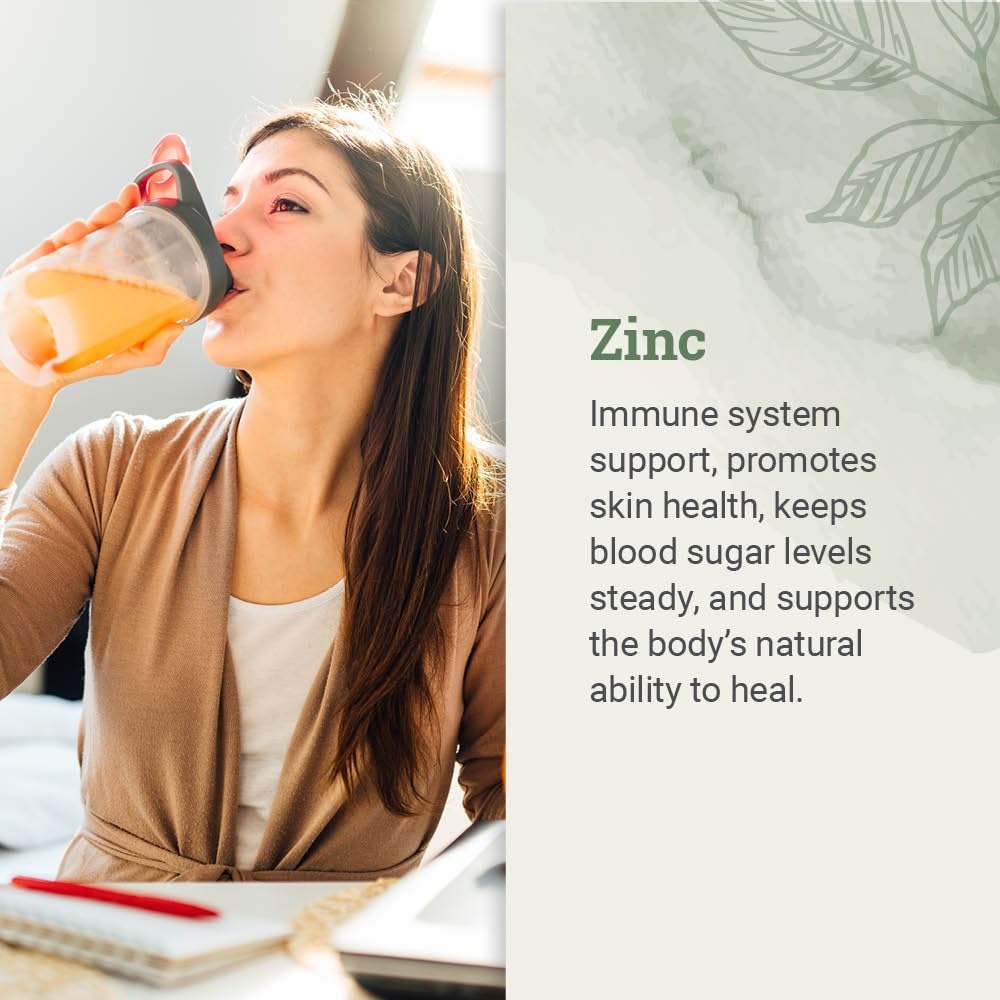 Organic Liquid Zinc Sulfate β Vegan, Non-GMO, 2 oz (7.5 mg) for Skin, Immunity & Cell Growth