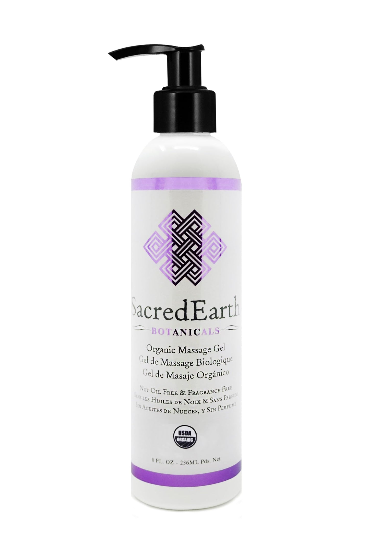 Organic Massage Gel (8oz) - USDA Organic, Vegan, Gluten Free, Nut Oil Free