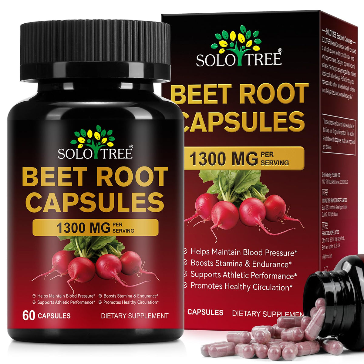 Beet Root Capsules | Beet Root Powder Supplement (60 Capsules) – Non-GMO & Gluten Free