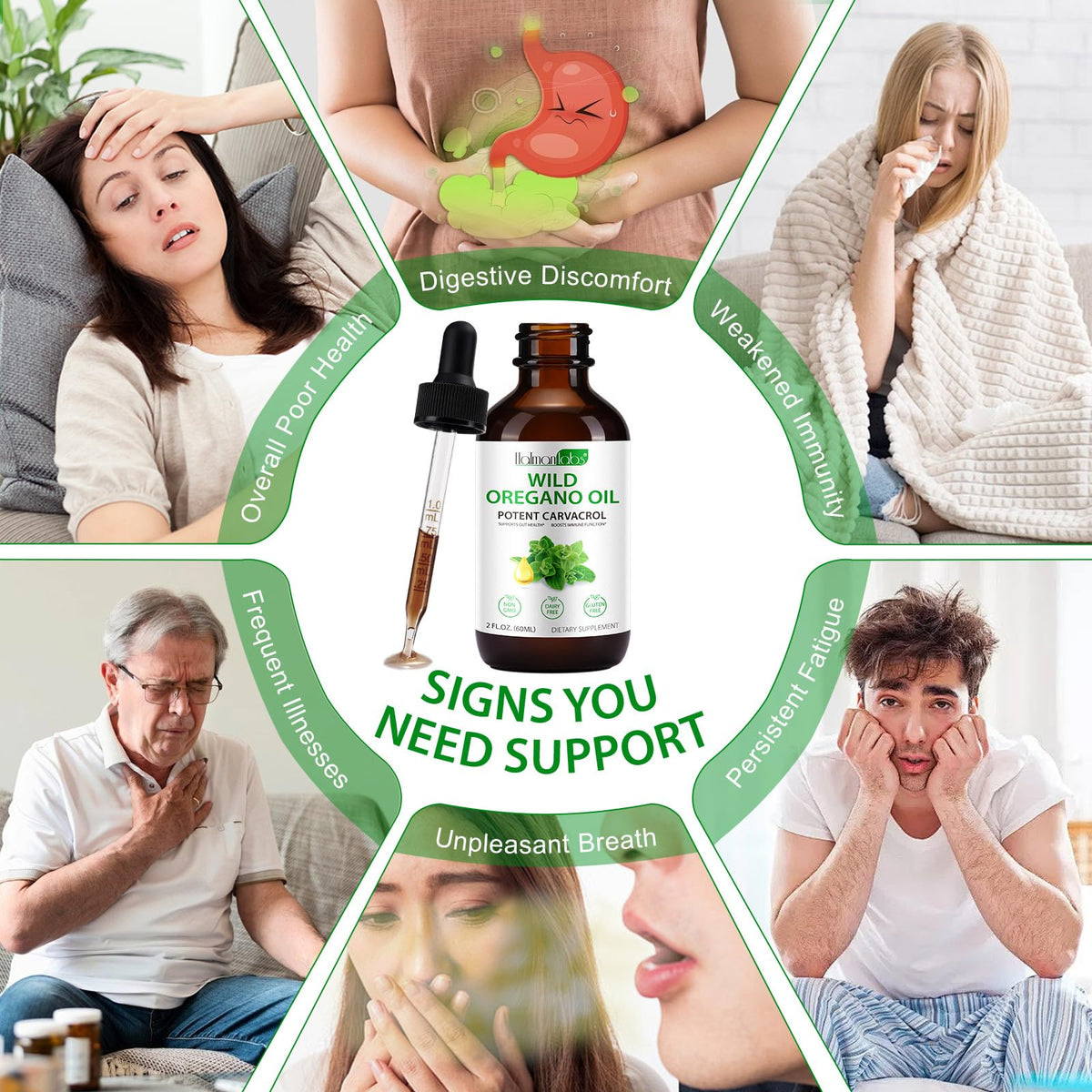 Organic Oregano Oil Liquid Drops | Natural Herbal Supplement for Immune, Digestive Support & Energy | Non-GMO, Gluten Free | 2 FL OZ