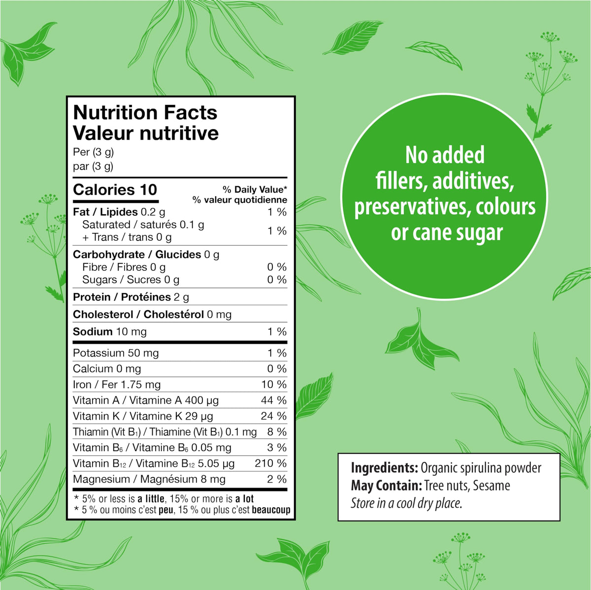 Organic Traditions Spirulina Powder β Organic, Vegan & Non-GMO, 5.3oz (150g) Bag | 50 Servings