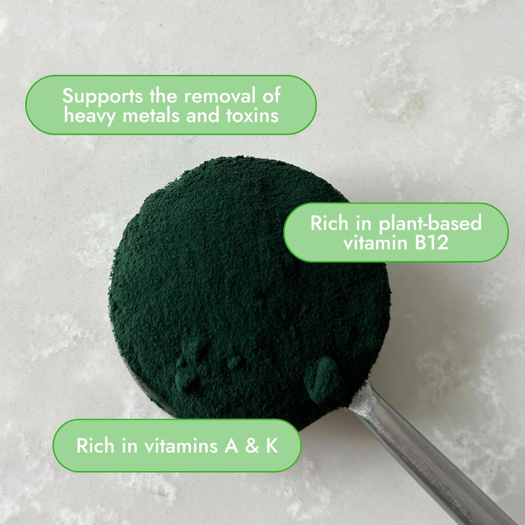 Organic Traditions Spirulina Powder β Organic, Vegan & Non-GMO, 5.3oz (150g) Bag | 50 Servings