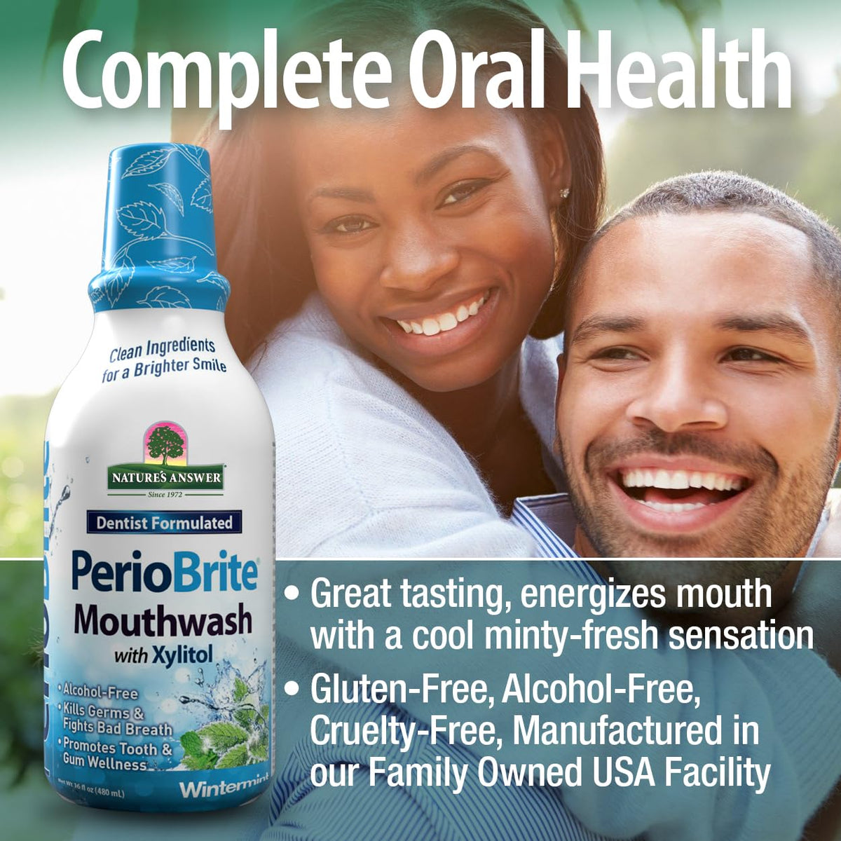 Nature's Answer PerioBrite Winter Mint Mouthwash β Fluoride-Free, Alcohol-Free & Vegan (16oz)