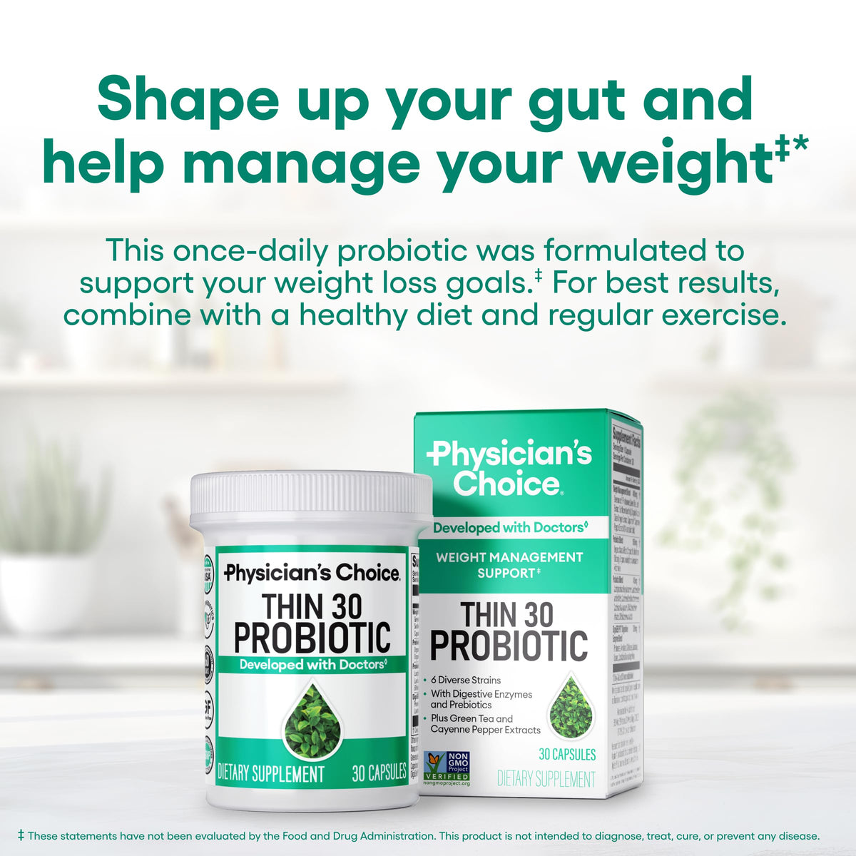 Physician's CHOICE Probiotics β Weight Management & Bloating (6 Strains) β 60 CT
