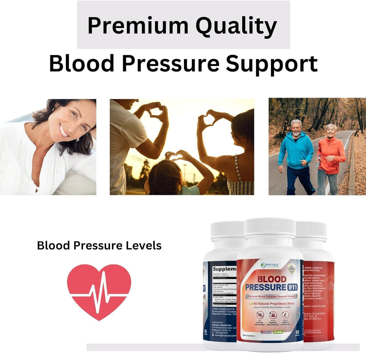 Phytage Labs Blood Pressure 911 Premium Supplement – BP Support Pills, 3-Pack