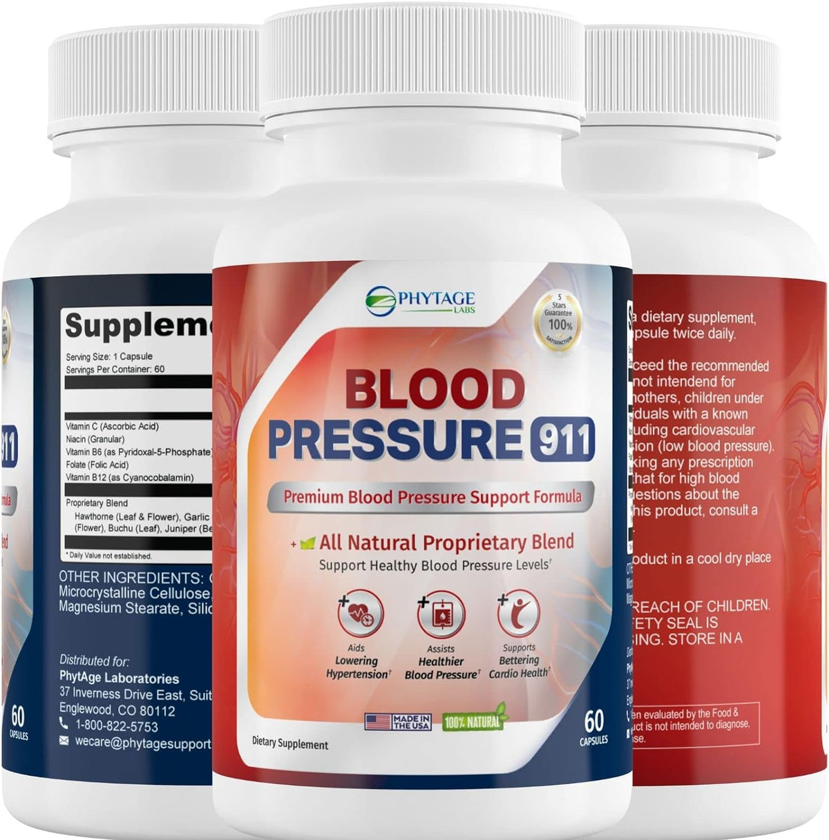 Phytage Labs Blood Pressure 911 Premium BP Support Pills - 2 Pack
