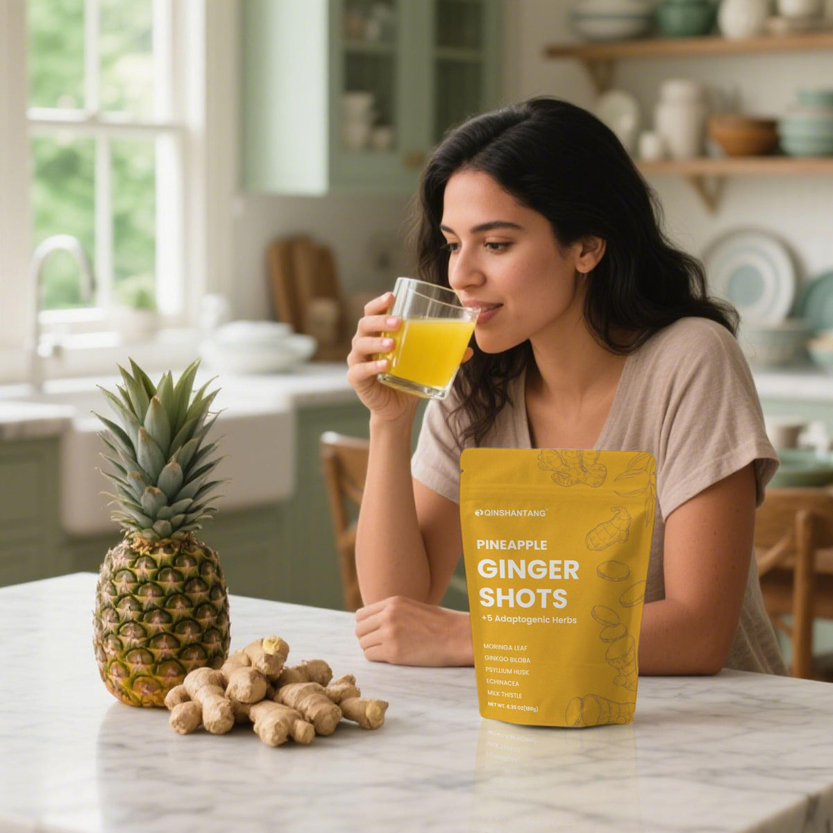Pineapple Ginger Shots with Ginger & Turmeric β Digestive Health, Antioxidant Support | Gluten Free, Non-GMO (6.35 oz)
