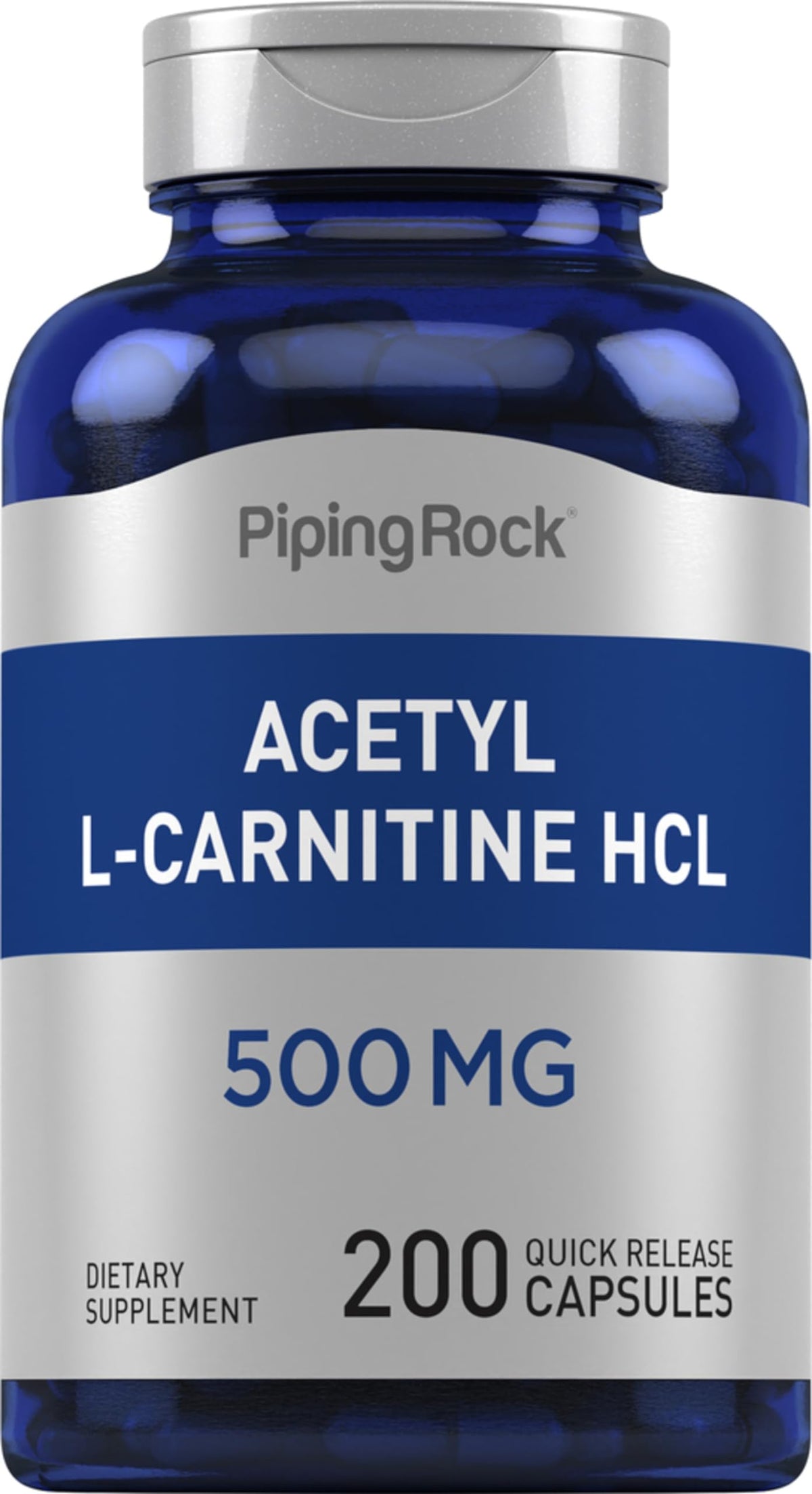 Piping Rock Acetyl L-Carnitine HCL 500 mg β 200 Capsules | Non-GMO & Gluten Free