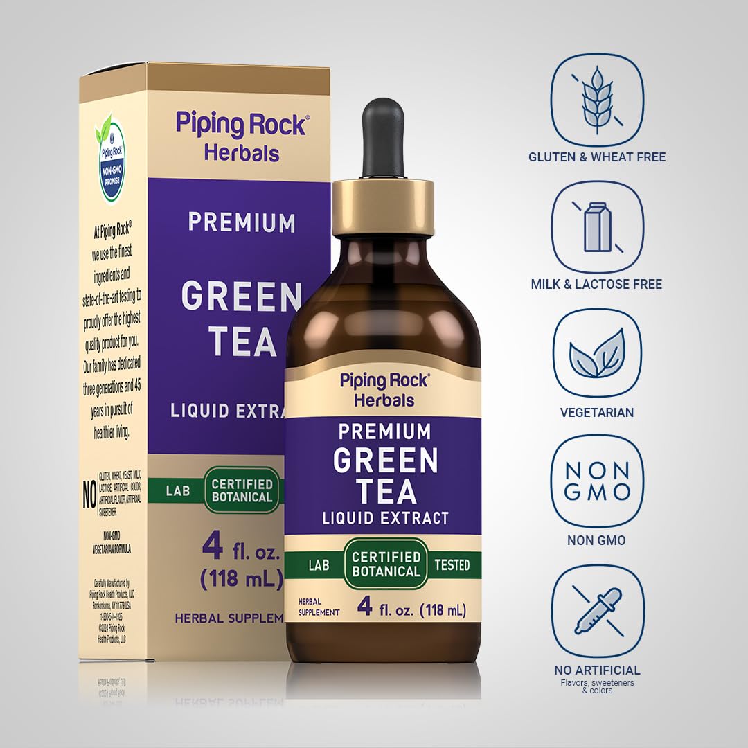 Piping Rock Green Tea Extract Liquid 4 oz β Premium Herbal Supplement