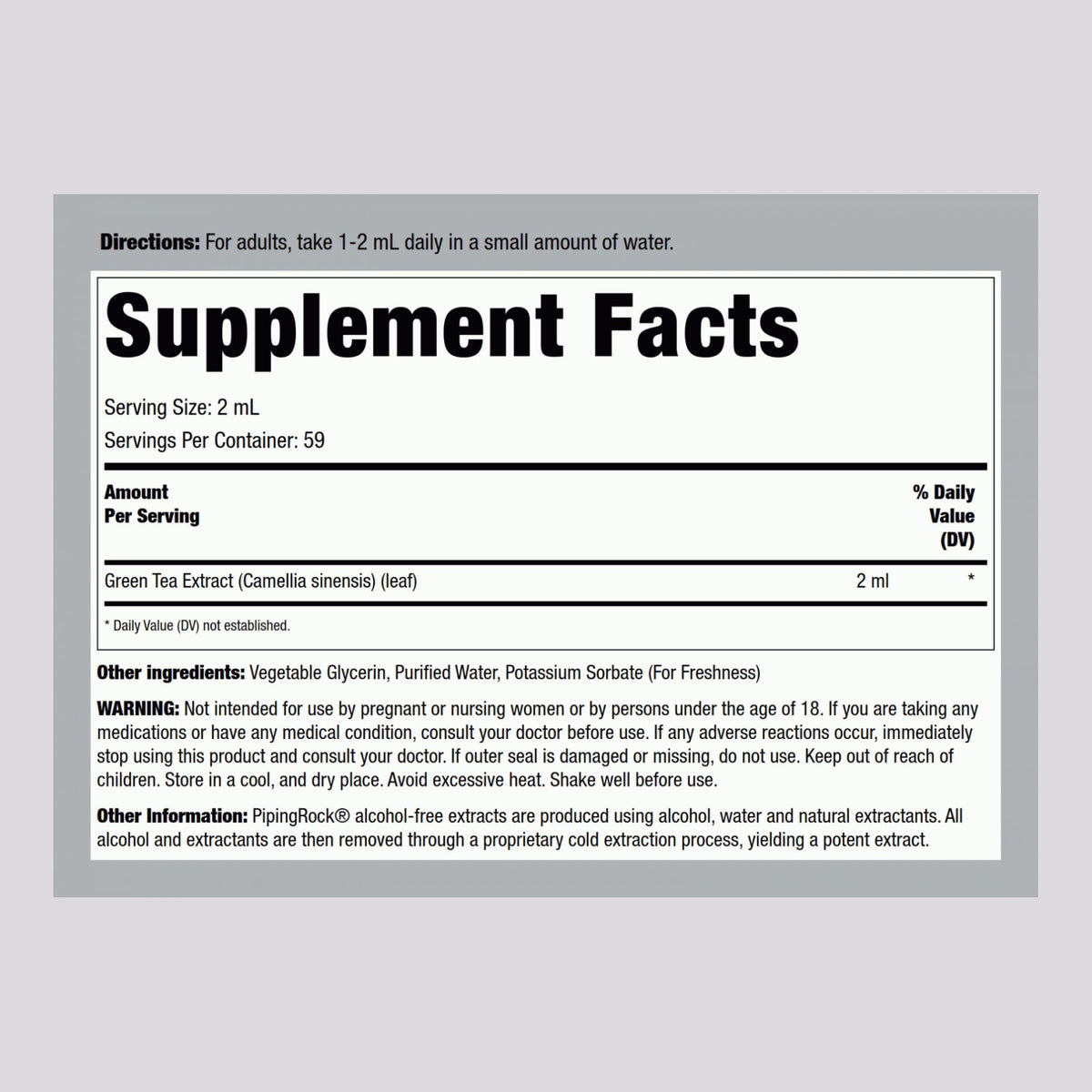 Piping Rock Green Tea Extract Liquid 4 oz β Premium Herbal Supplement