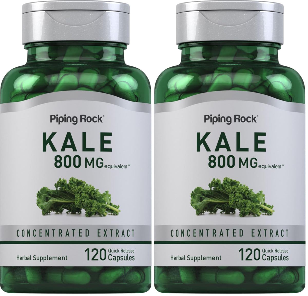 Piping Rock Kale Extract Capsules 800mg – 120 Count (Pack of 2) | Gluten Free & Non-GMO