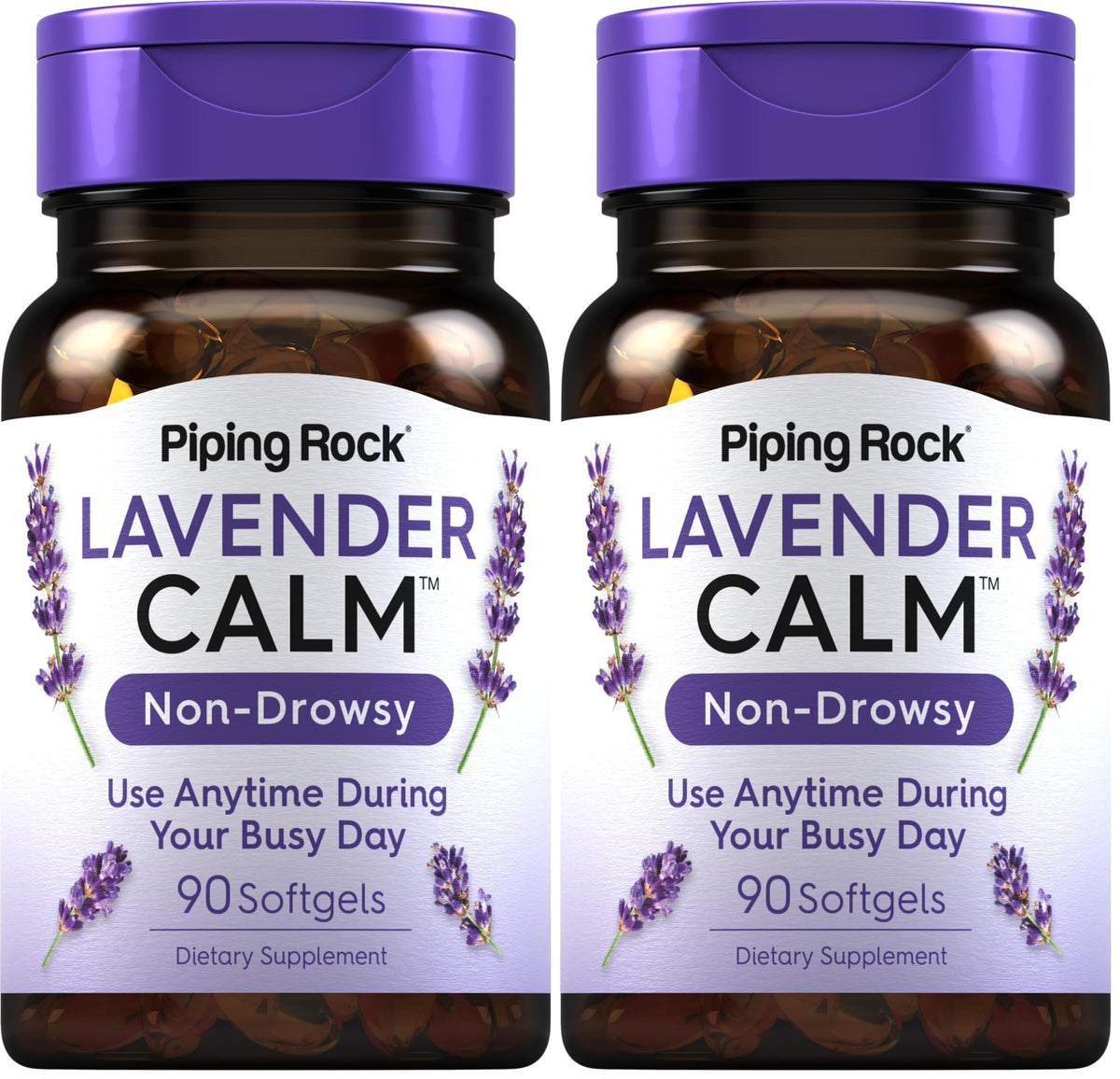 Piping Rock Lavender Calm Pills 80mg – 90 Softgels (Pack of 2) – Non-GMO, Gluten Free