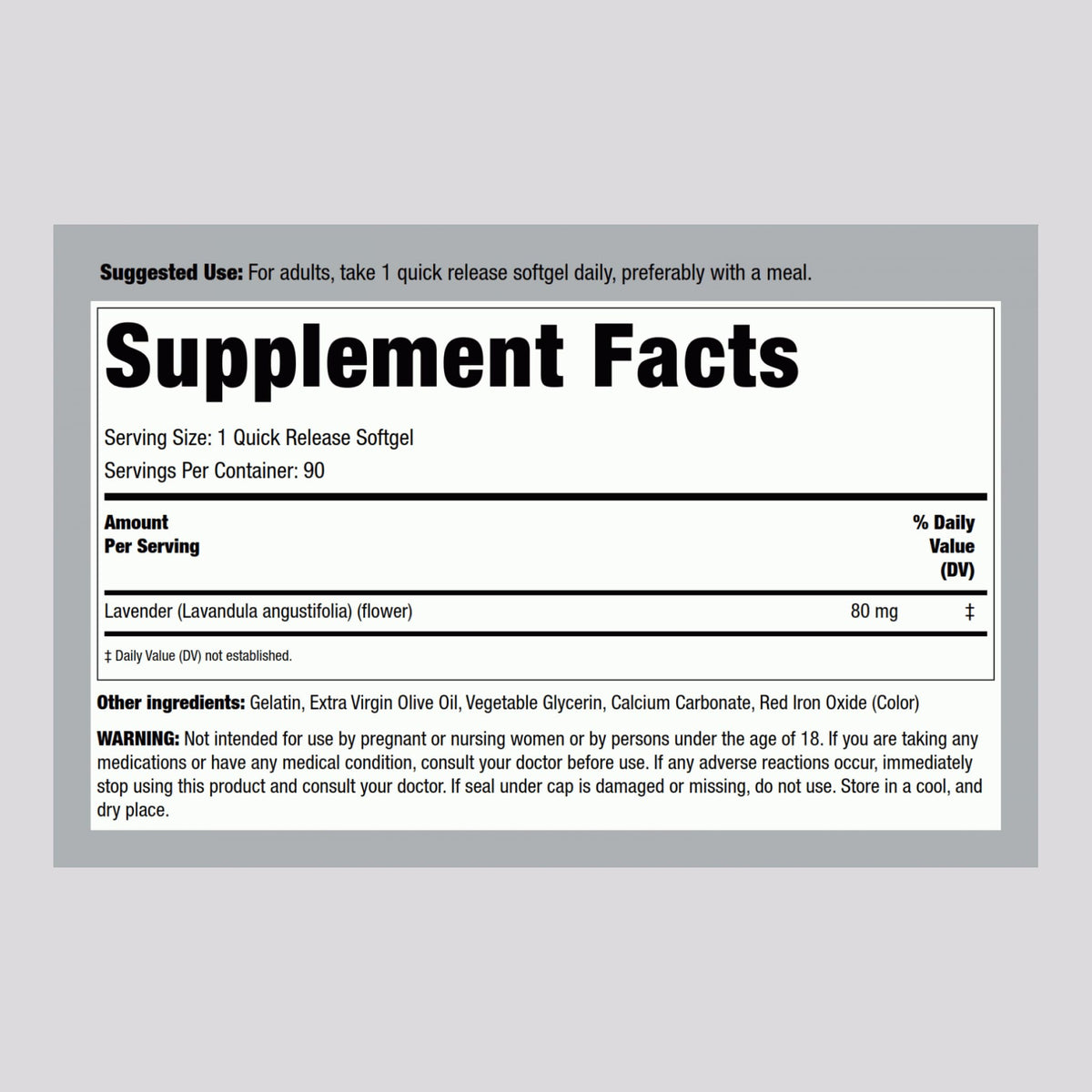Piping Rock Lavender Calm Pills β 90 Softgels | Non-Drowsy, Non-GMO & Gluten Free