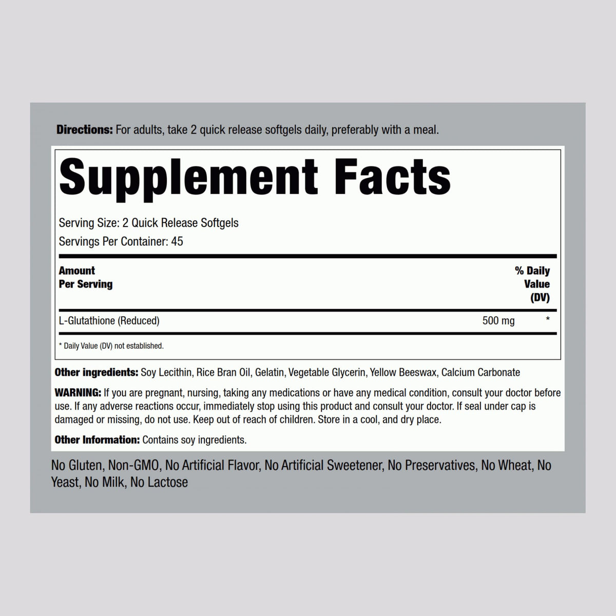 Piping Rock Liposomal Glutathione | 500mg | 90 Softgels | Reduced Supplement | Non-GMO, Gluten Free