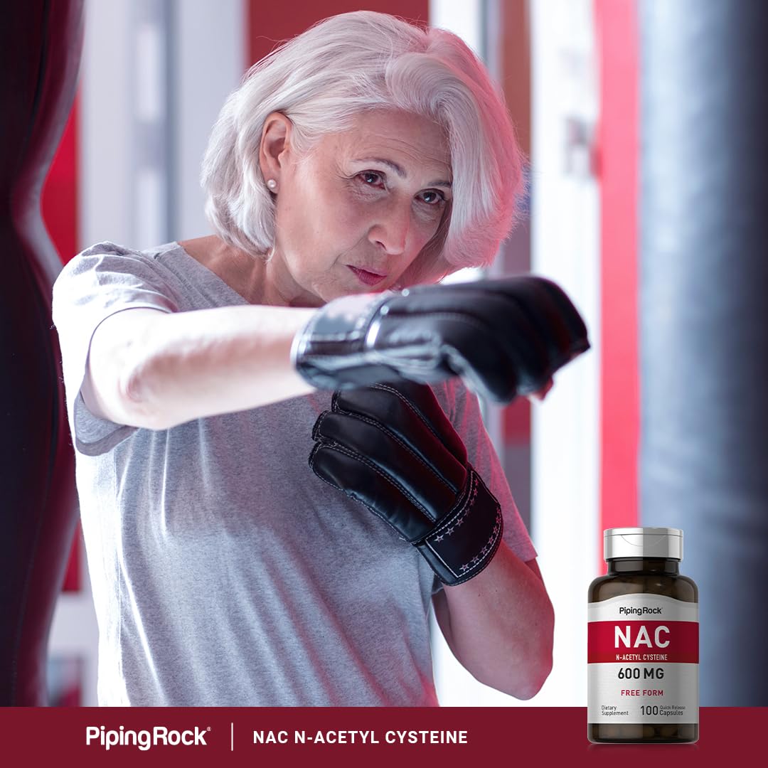 Piping Rock NAC 600mg N-Acetyl Cysteine β 100 Capsules (Pack of 2)