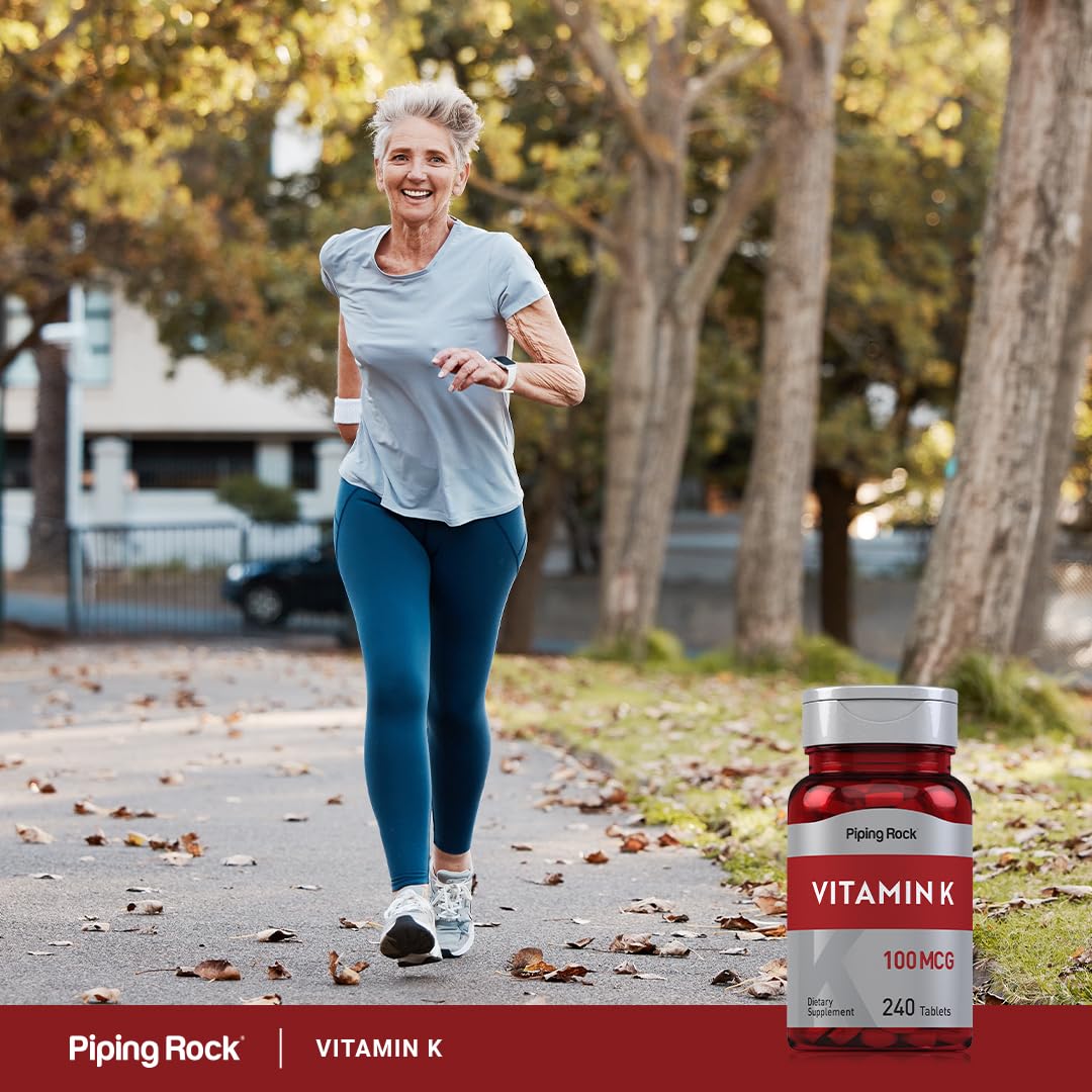 Piping Rock Vitamina K 100 mcg – 240 Compresse (Confezione da 2) | Fitomenadione