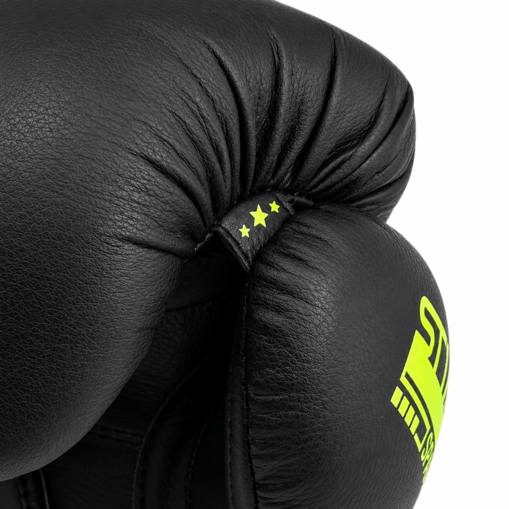 Playerz SparTech Lace Boxing Gloves - Black/Neon