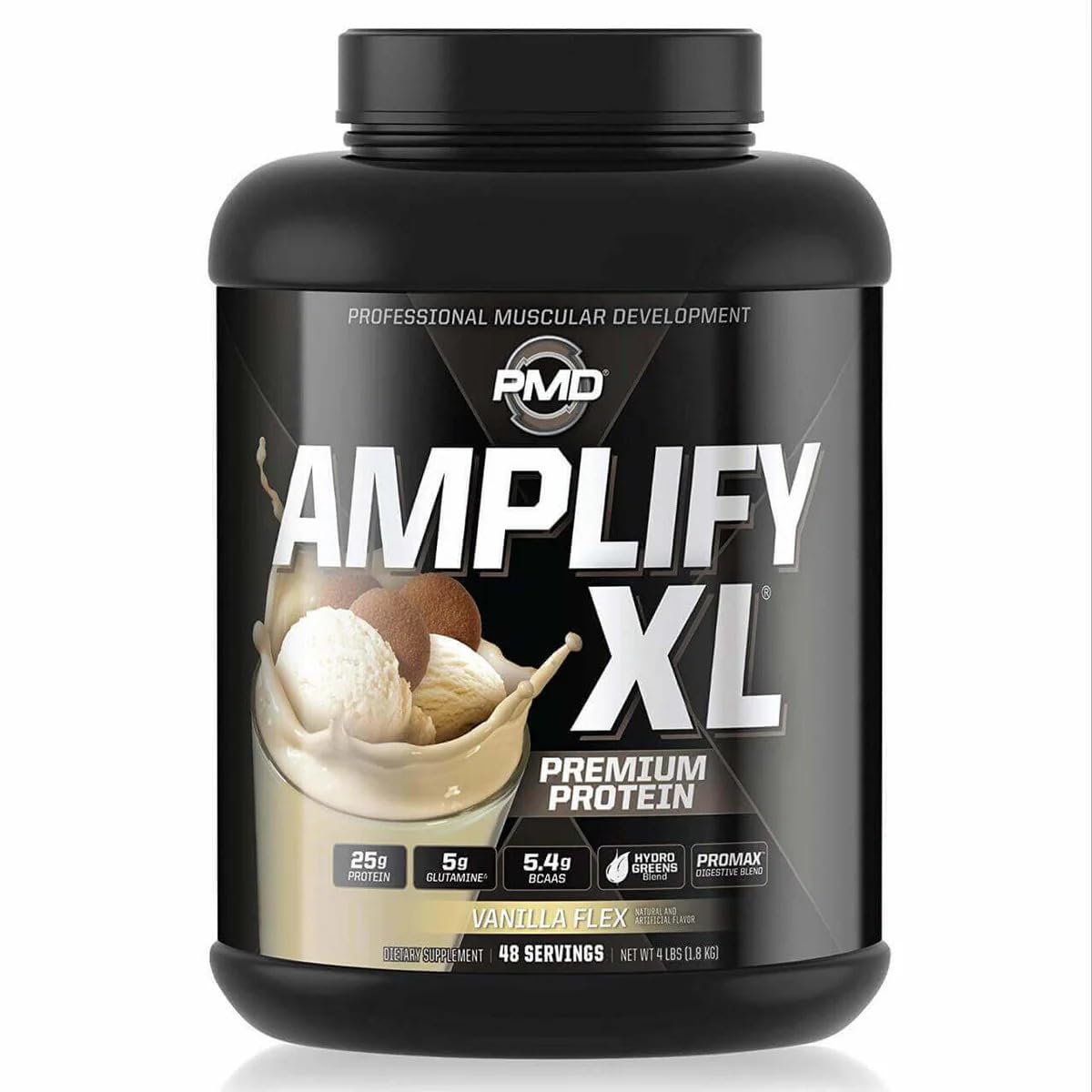 PMD Amplify XL Premium Whey Protein con Miscela Hydro Greens – Vanilla Flex