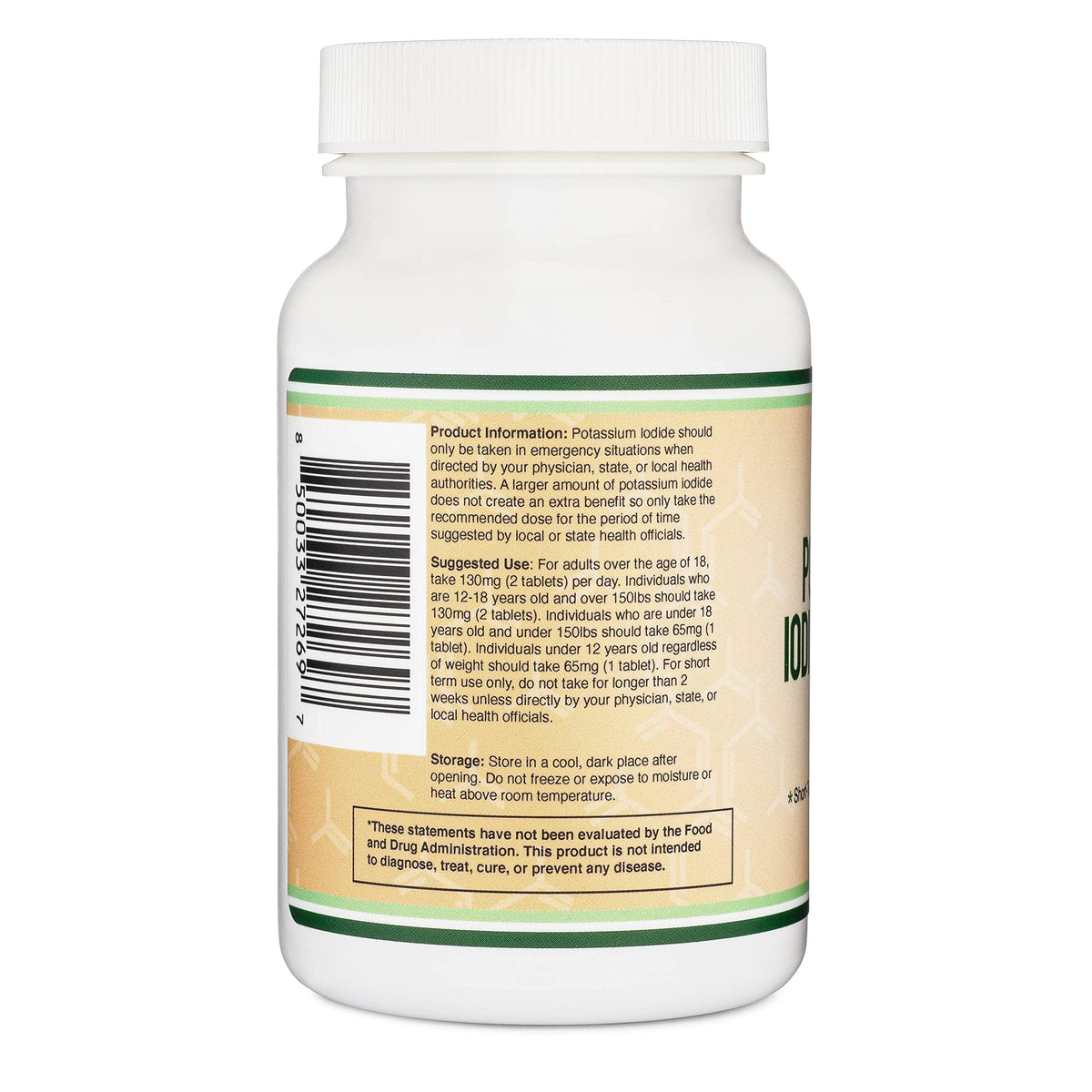 Potassium Iodide 130 mg Tablets β 180 Count Emergency Use for Exposure β 3 Month Supply | Double Wood Supplements