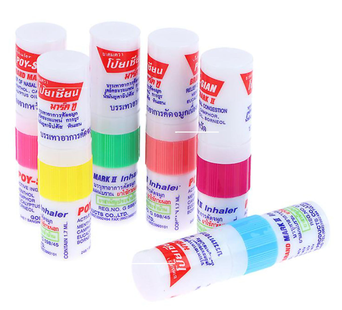 POY-SIAN Mark II Menthol Aromatherapy Nasal Inhaler β 6 Pack | Natural Herbal Cooling