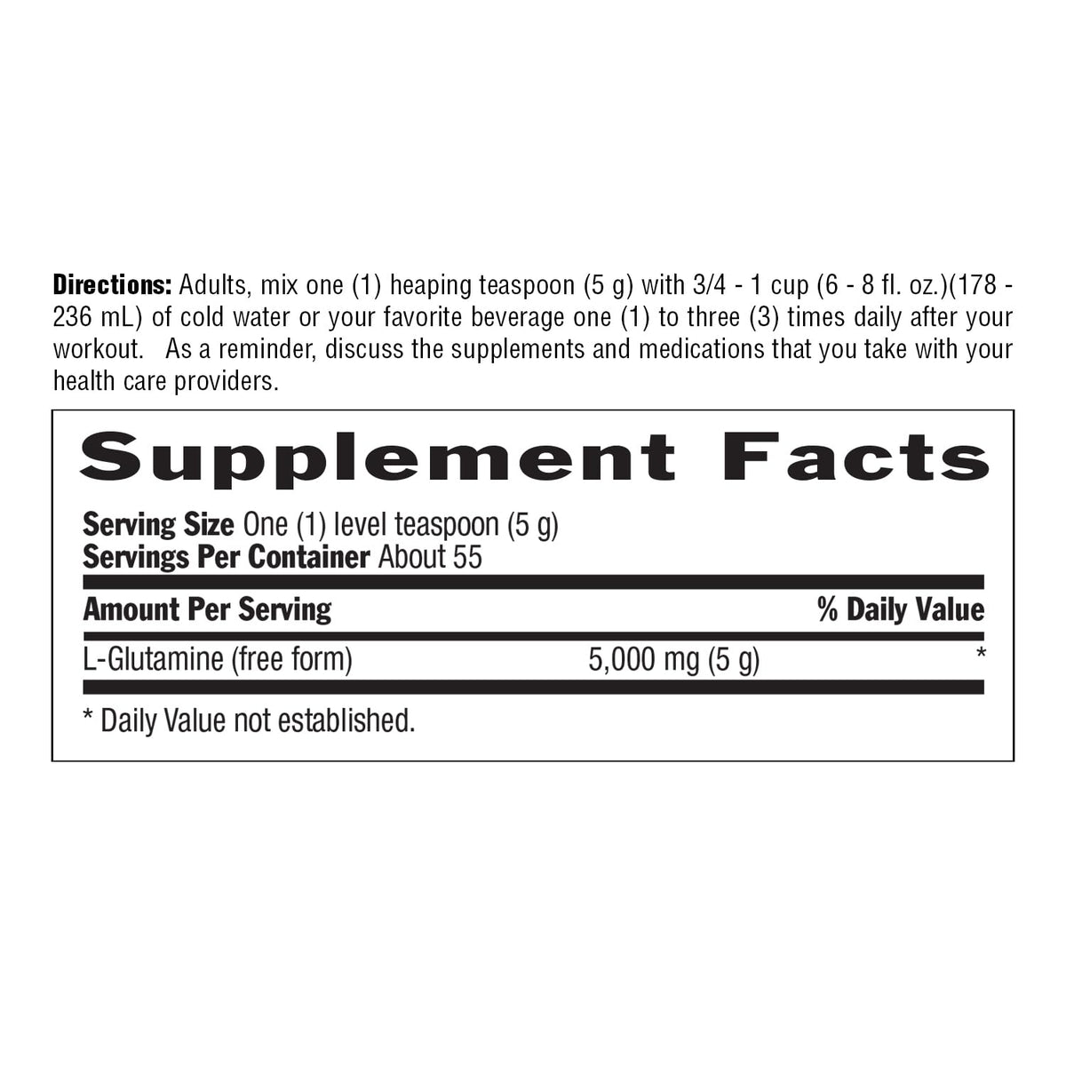 Country Life Glutamine Pure Powder 5000mg β 55 Servings | Gluten-Free Certified GFCO