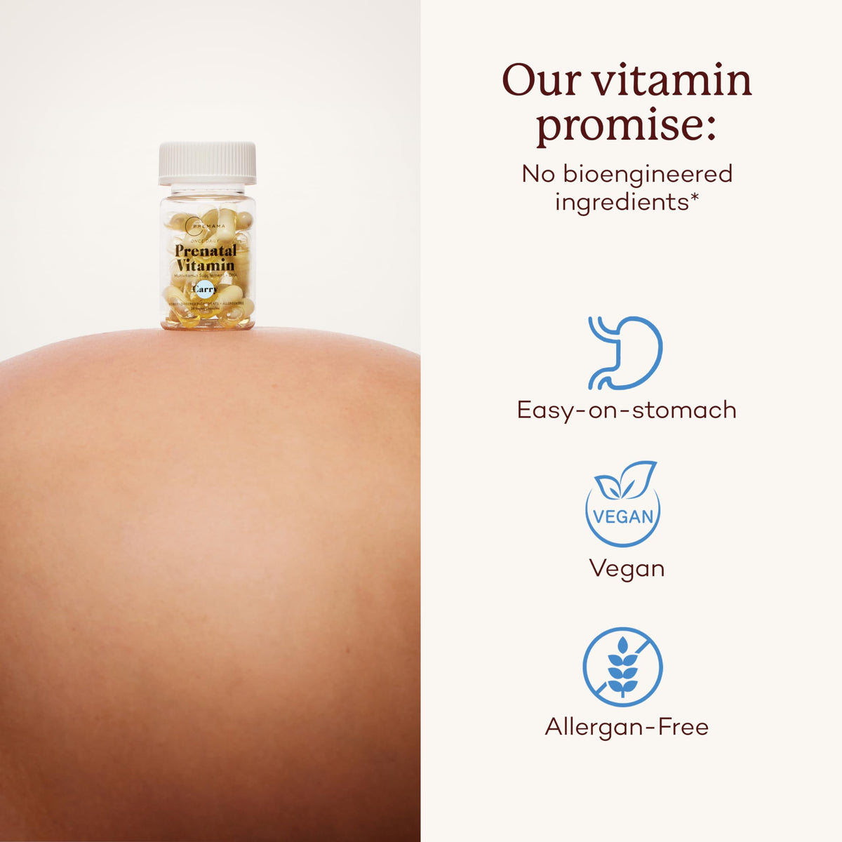 Premama Prenatal Vitamins for Women β Once-Daily Multivitamin with Folate & DHA | Vegan, Allergen-Free (28 Capsules)