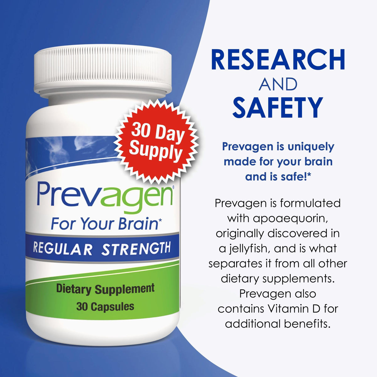 Prevagen Forza Normale – 30 Capsule (Confezione da 2) | 10 mg Apoequorina + Vitamina D3