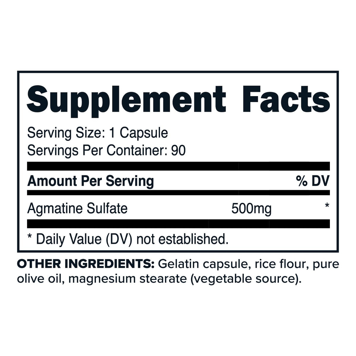 Primaforce Agmatine Sulfate 500mg - 90 Capsules | Non-GMO, Gluten Free