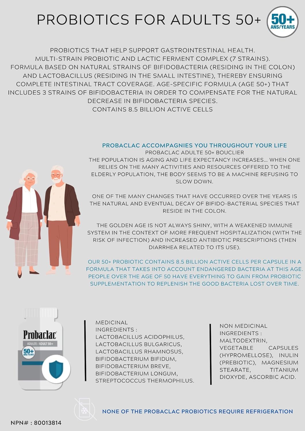 Probaclac Probiotics for 50+ β GI Health & Bloating Relief | 7 Strains