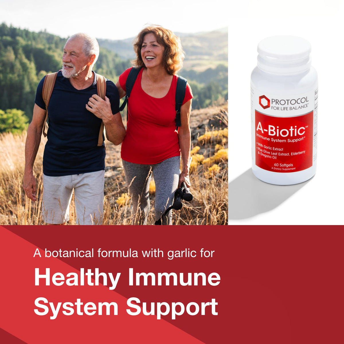 Protocol A-Biotic Immune Support β Garlic with Elderberries & Botanicals, 60 Softgels (Dairy & Egg Free)