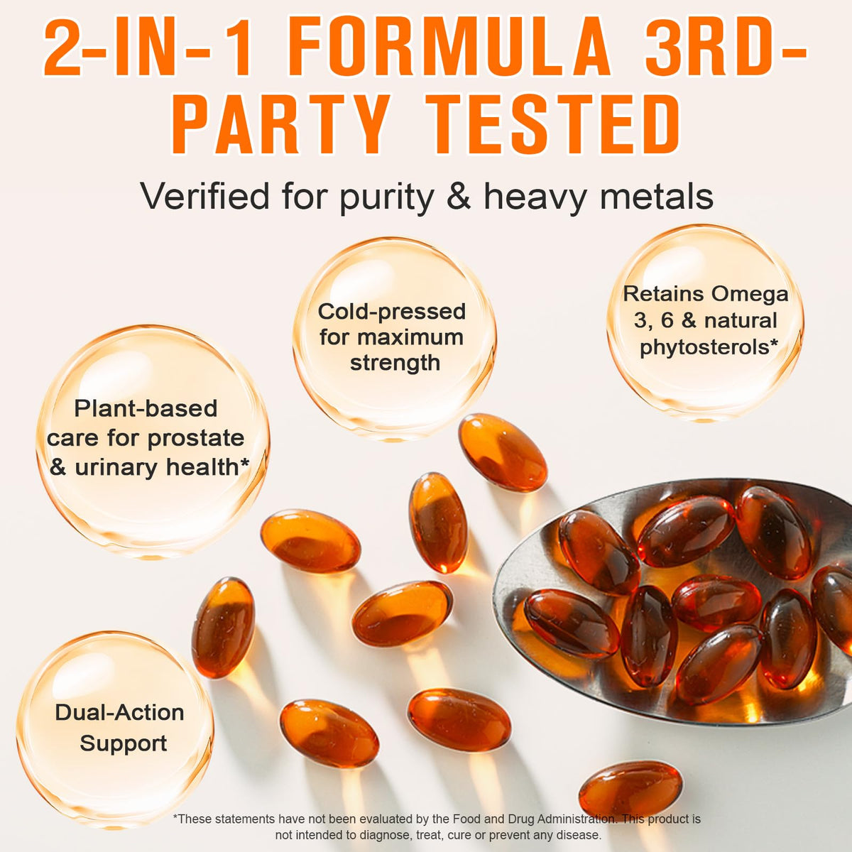 Pumpkin Seed Oil Capsules 300PCS β 2-in-1 Cold-Pressed, Non-GMO for Hair, Prostate & Urinary Health