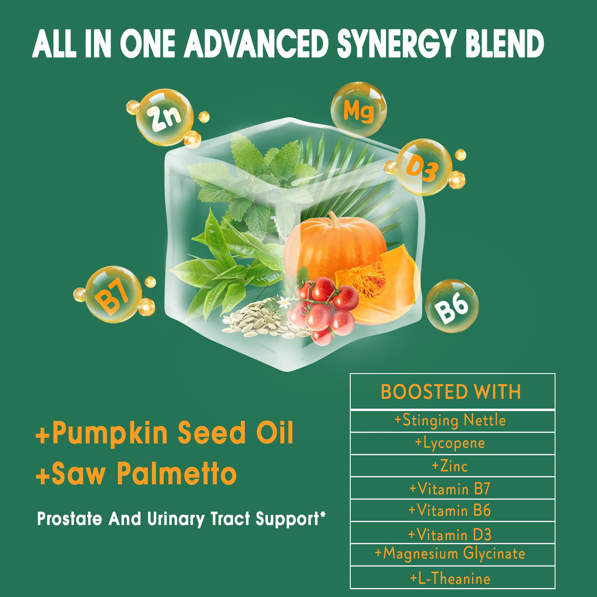Caramelle gommose con olio di semi di zucca e serenoa repens – Biologiche, senza zucchero, vegane, 60 gommose
