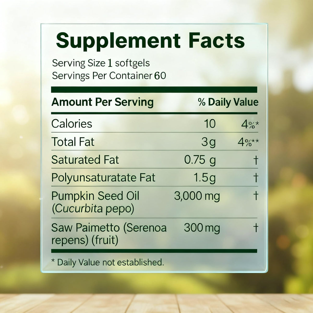 Pumpkin Seed Oil Softgels with Saw Palmetto β Cold-Pressed Virgin Oil, Prostate & Hair Support