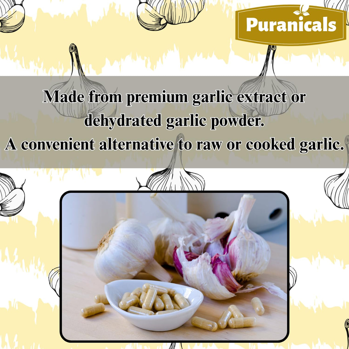 Puranicals Garlic Premium 320 Capsules β Non-GMO, Gluten Free | 900 mg/serving
