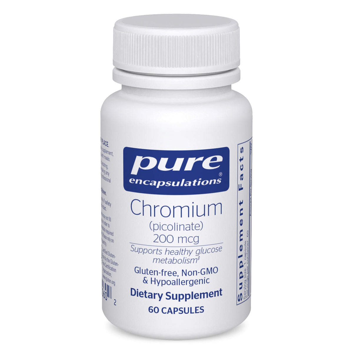 Pure Encapsulations Chromium (Picolinate) 200 mcg | Hypoallergenic Supplement for Healthy Lipid and Carbohydrate Metabolism Support* | 60 Capsules
