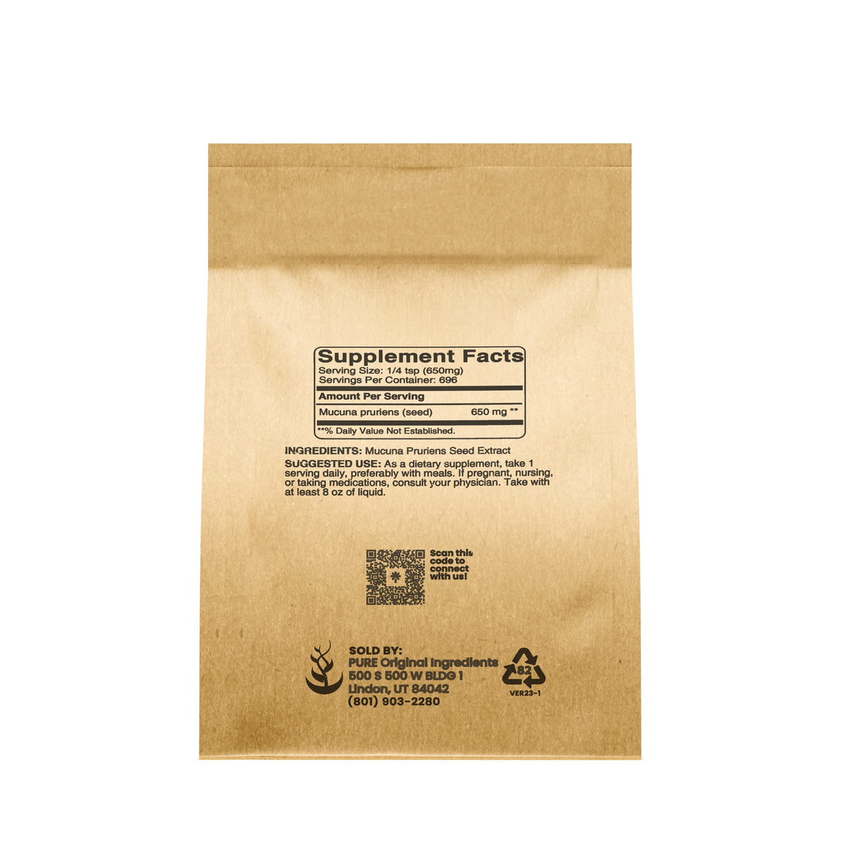 Pure Original Ingredients Mucuna Pruriens (1lb) β Pure & Natural, Non-GMO, Gluten-Free