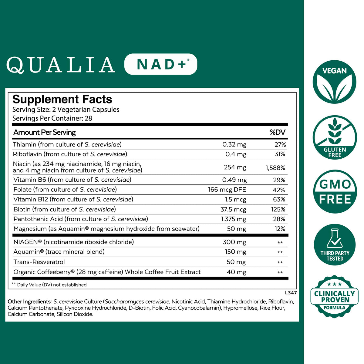 Qualia NAD Supplement — Clinically Proven NAD+ Boost to 67% | Elite NAD+ Formula