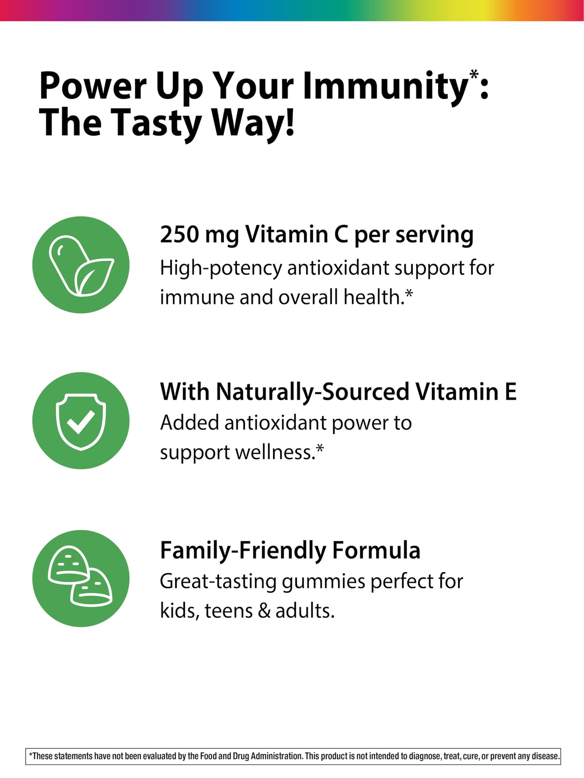 Rainbow Light Vitamin C Gummies with Vitamin E β 90 Count | Immune Support for Adults & Kids | Tangy Orange
