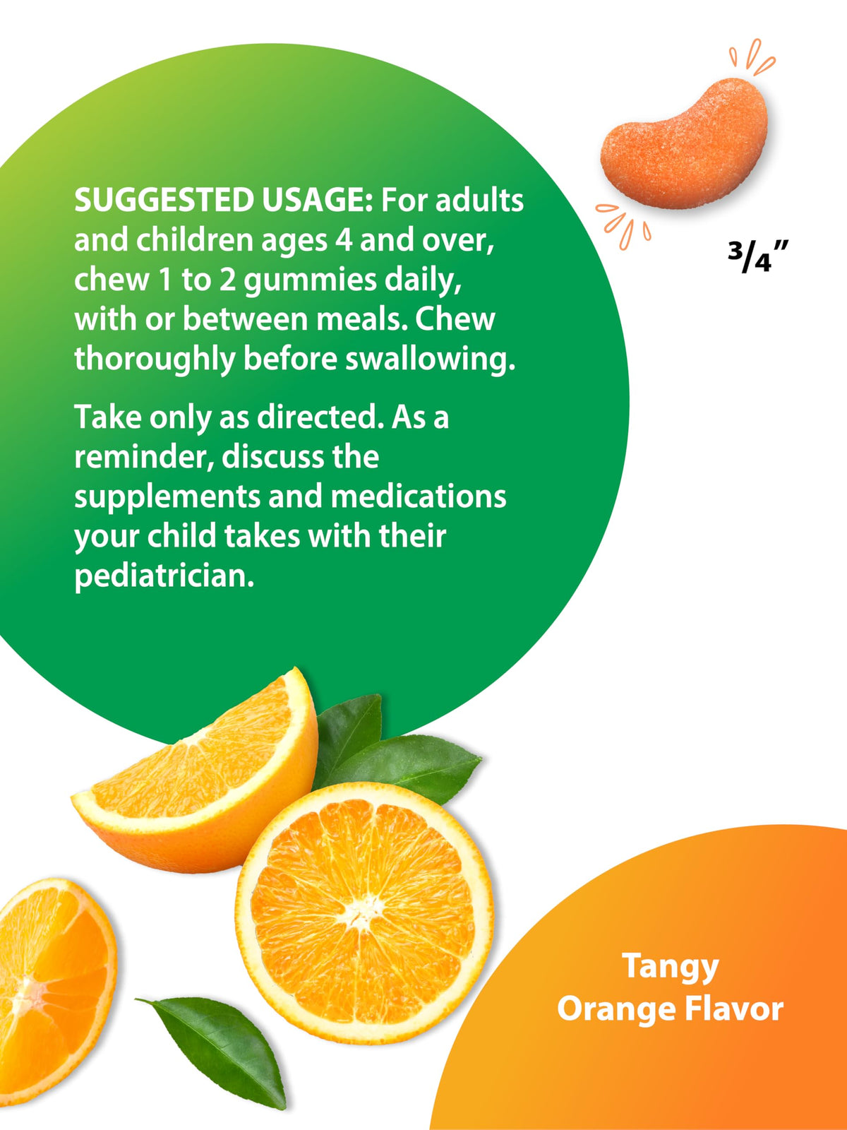 Rainbow Light Vitamin C Gummies with Vitamin E β 90 Count | Immune Support for Adults & Kids | Tangy Orange