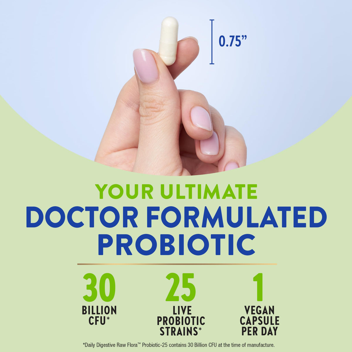 Flora Probiotici Crudi con Prebiotici – 30 Miliardi di CFU, 33 Capsule Giornaliere | Vegano, Senza OGM e Senza Glutine