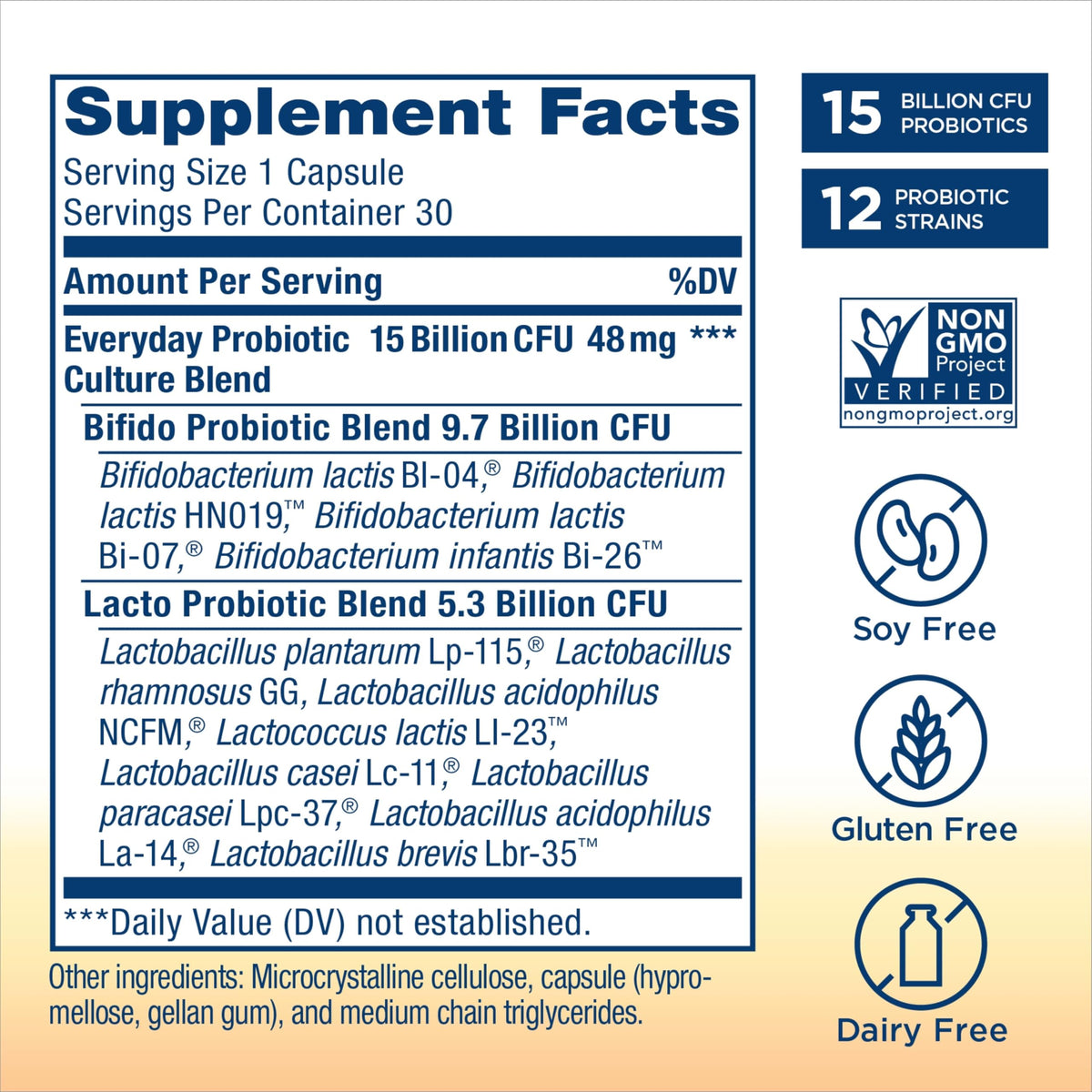 Renew Life Everyday Probiotic 15B CFU – 30 Count | L. rhamnosus GG