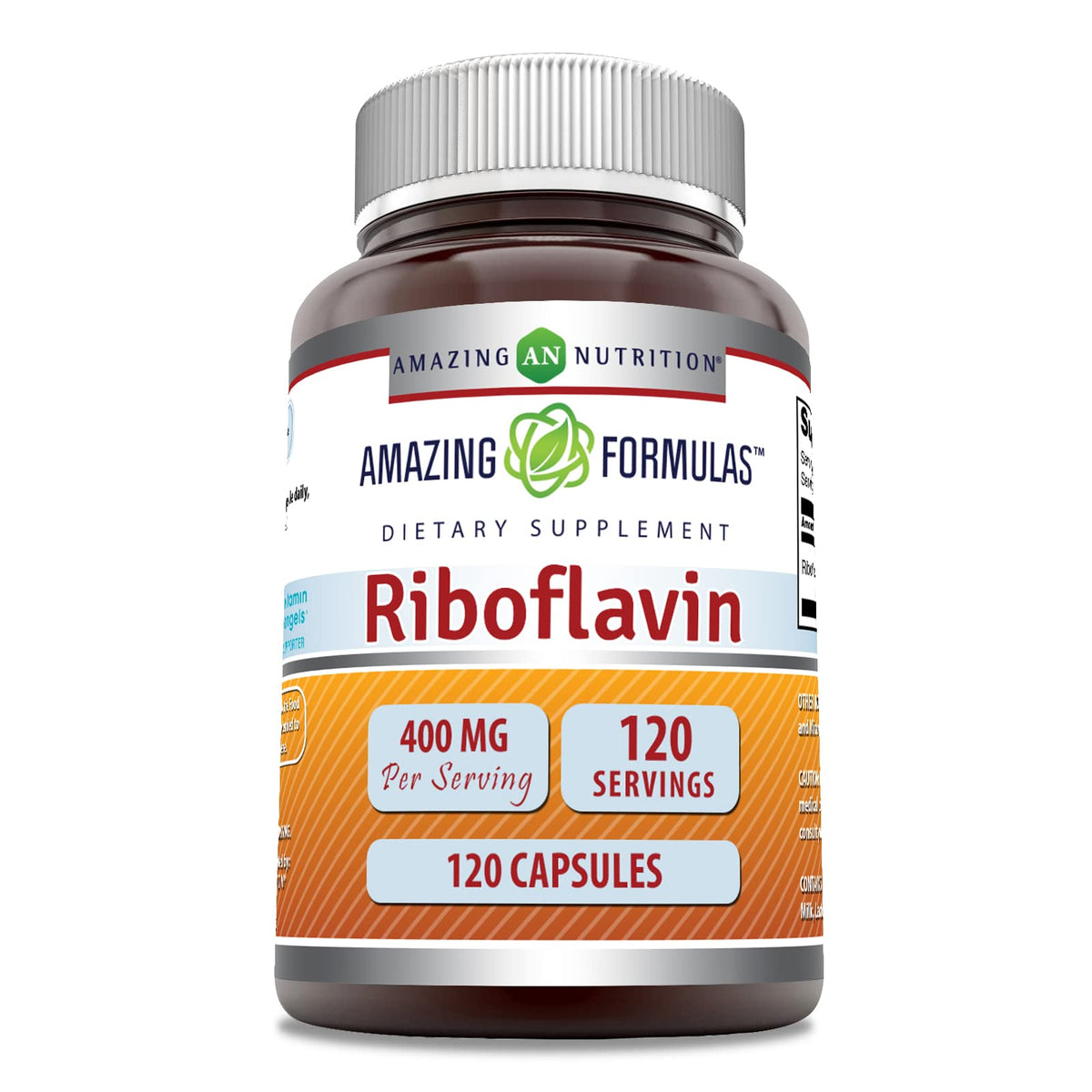 Amazing Formulas Riboflavin 400mg β 120 Capsules | Non-GMO, Gluten Free, Made in USA