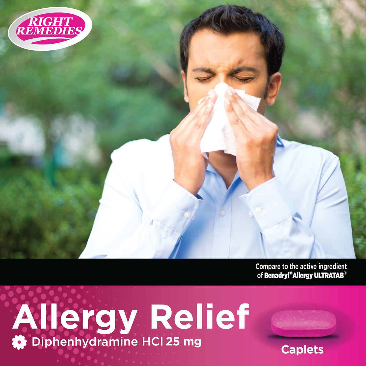 RIGHT REMEDIES Allergy Relief Diphenhydramine HCl 25 mg, 600 Count β Compared to Ultratabs