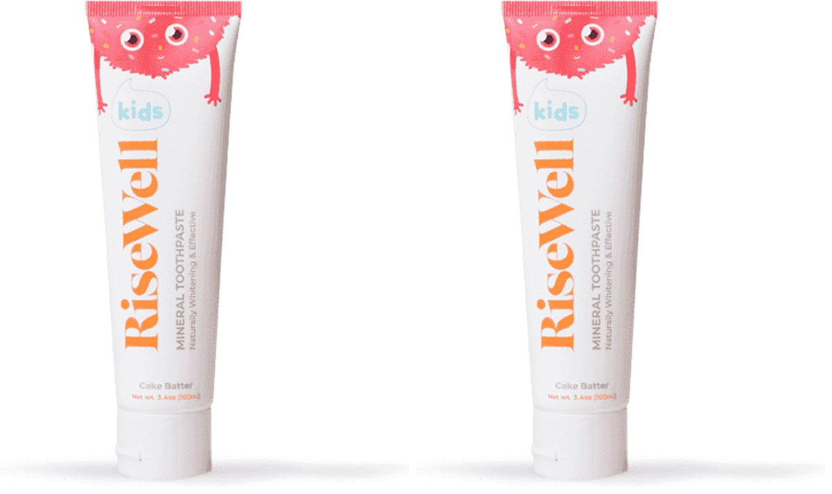 RiseWell Kids Mineral Toothpaste β Hydroxyapatite, No Fluoride, Cake Batter β 3.4 oz (Pack of 2)