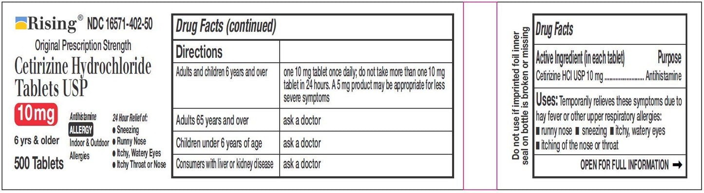Rising Pharma Cetirizine HCL 10 mg – Antihistamine for Seasonal Allergies | 500 Tablets